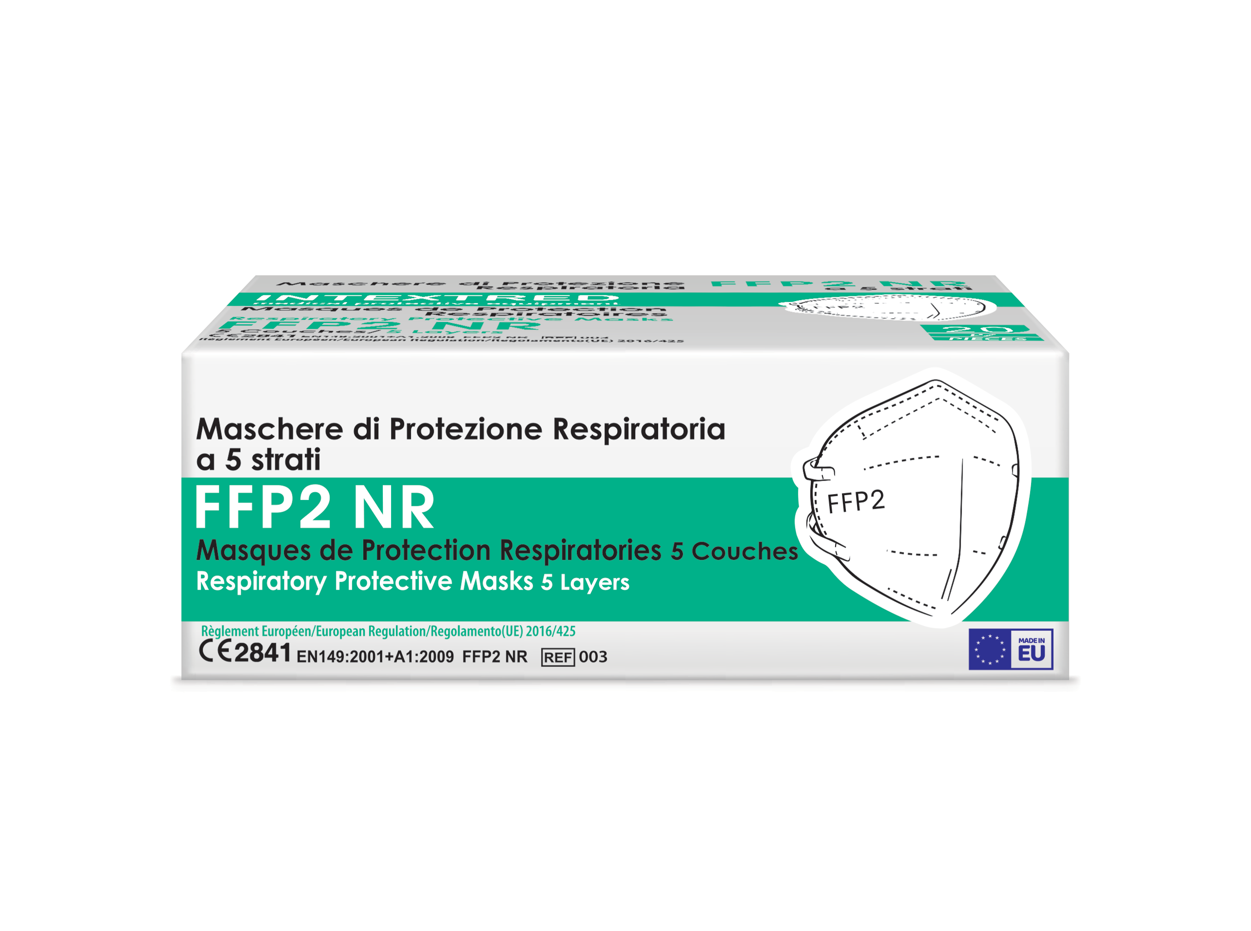 Респираторнa маскa FFP2 NR (5 слойнa) - 20 бр.